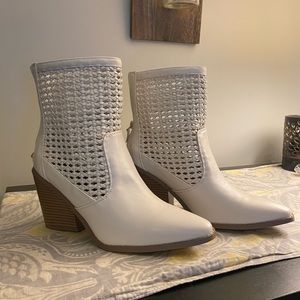 JustFab booties, never warn!